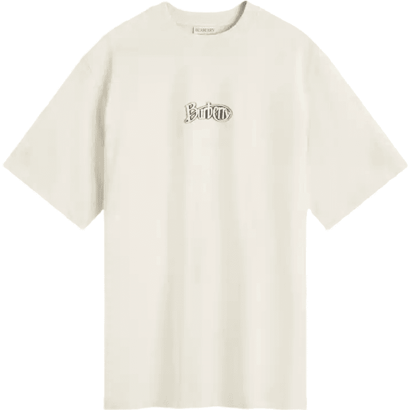 Burberry T-Shirt Imprimé Logo Crème