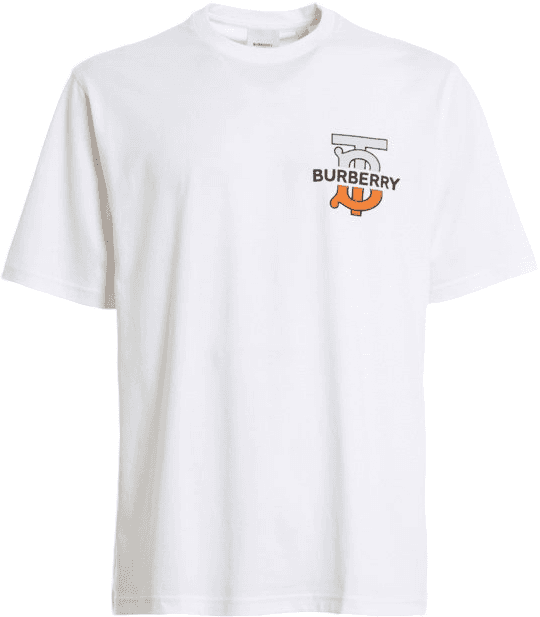 Burberry T-shirt Blanc Motif Logo Graphique