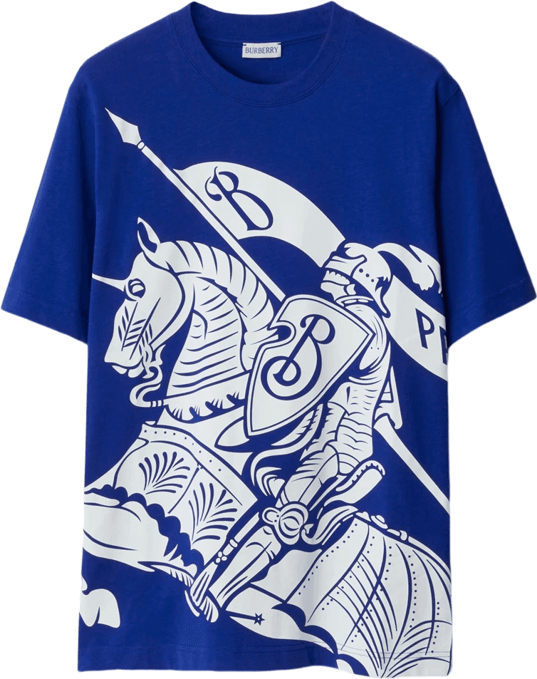 Burberry T-Shirt Chevalier Équestre Bleu Royal