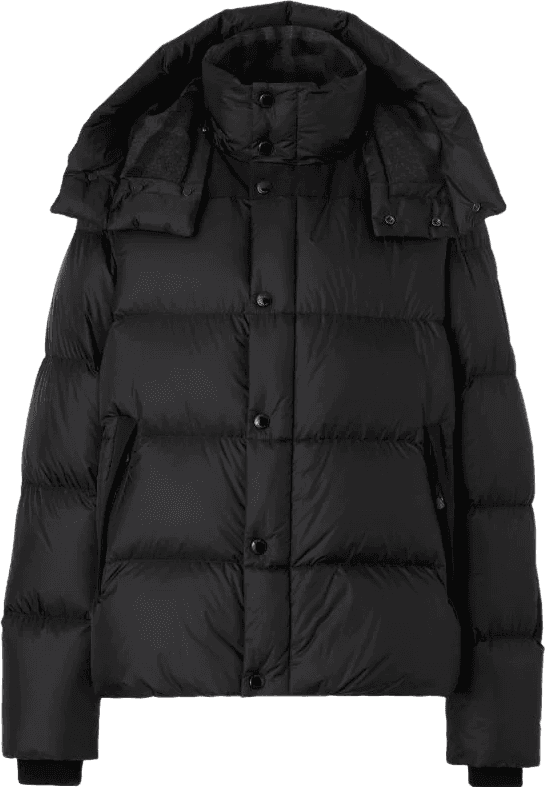 Doudoune Puffer Noire à Col Amovible