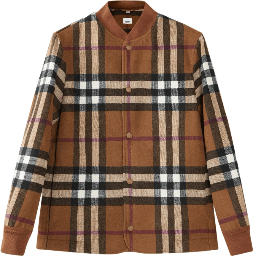 Burberry Veste Carreaux Check Beige et Marron