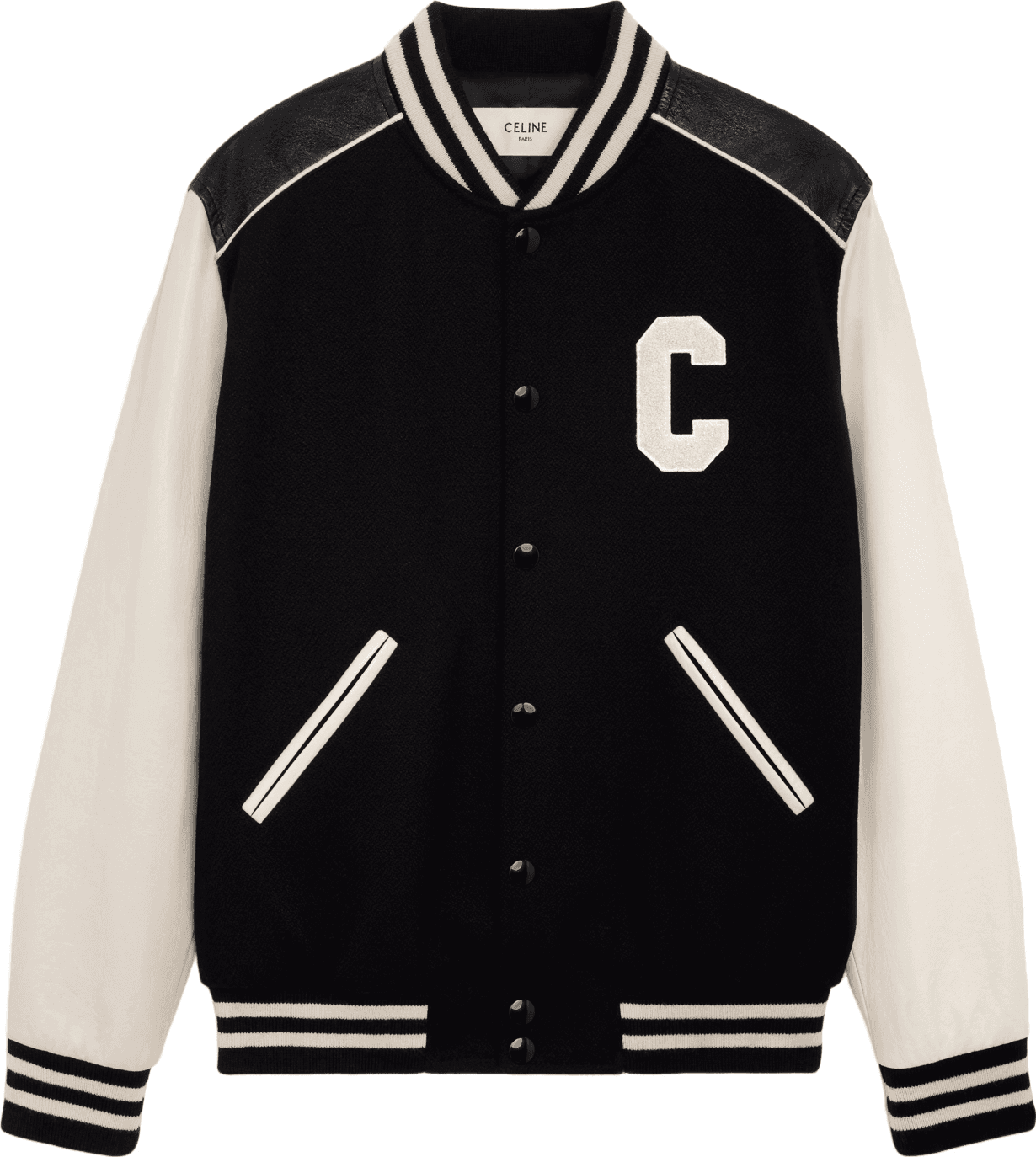 Céline Veste College Bicolore Noir et Crème