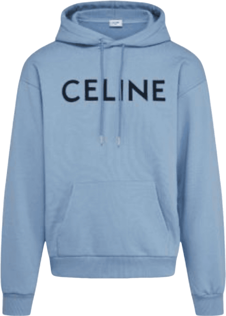 Céline Hoodie Logo Text Bleu Ciel