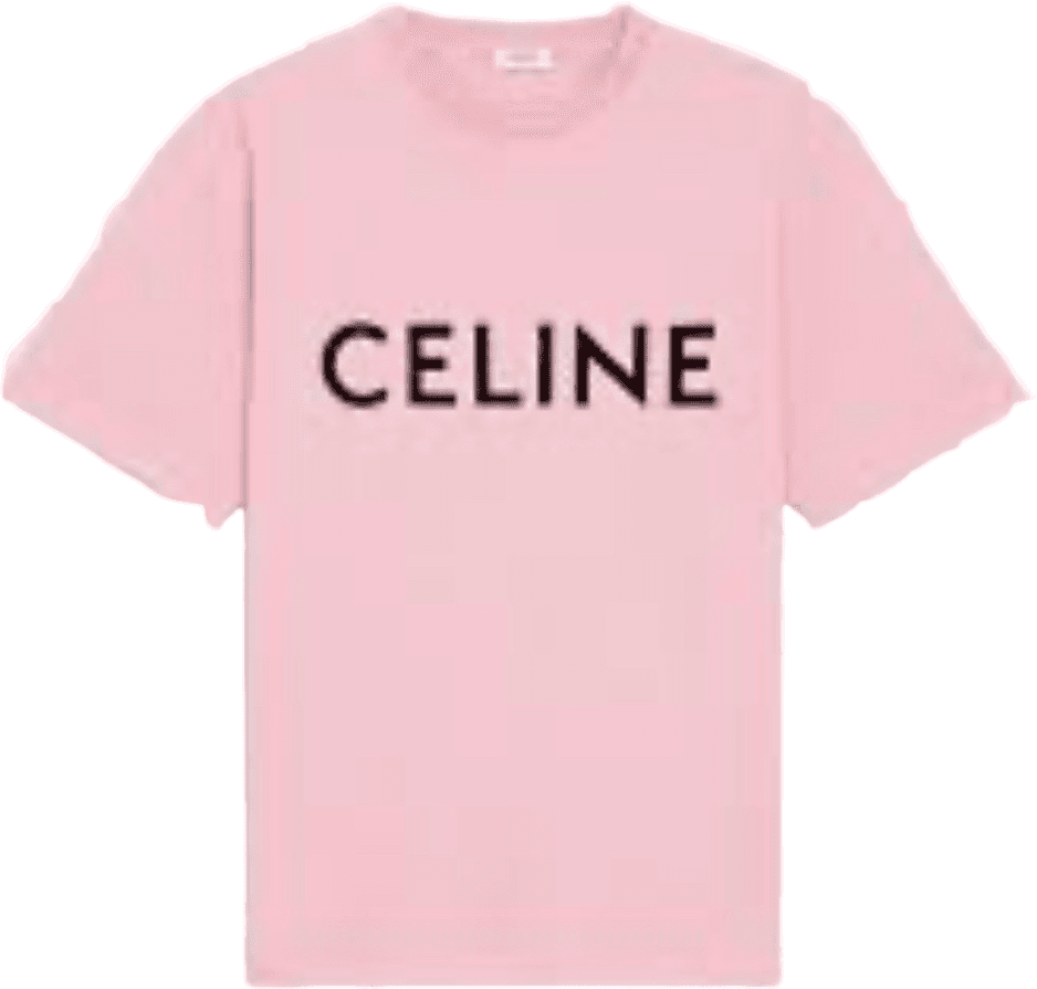 T-shirt Céline Logo Imprimé Rose
