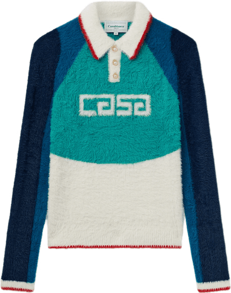 Candescence Pull Colorblock Turquoise Marine Écru avec Logo