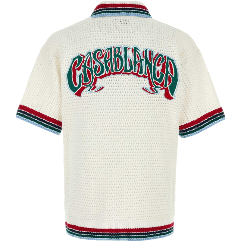 Polo Cashblanca Crème à Manches Courtes Tricot Texturé