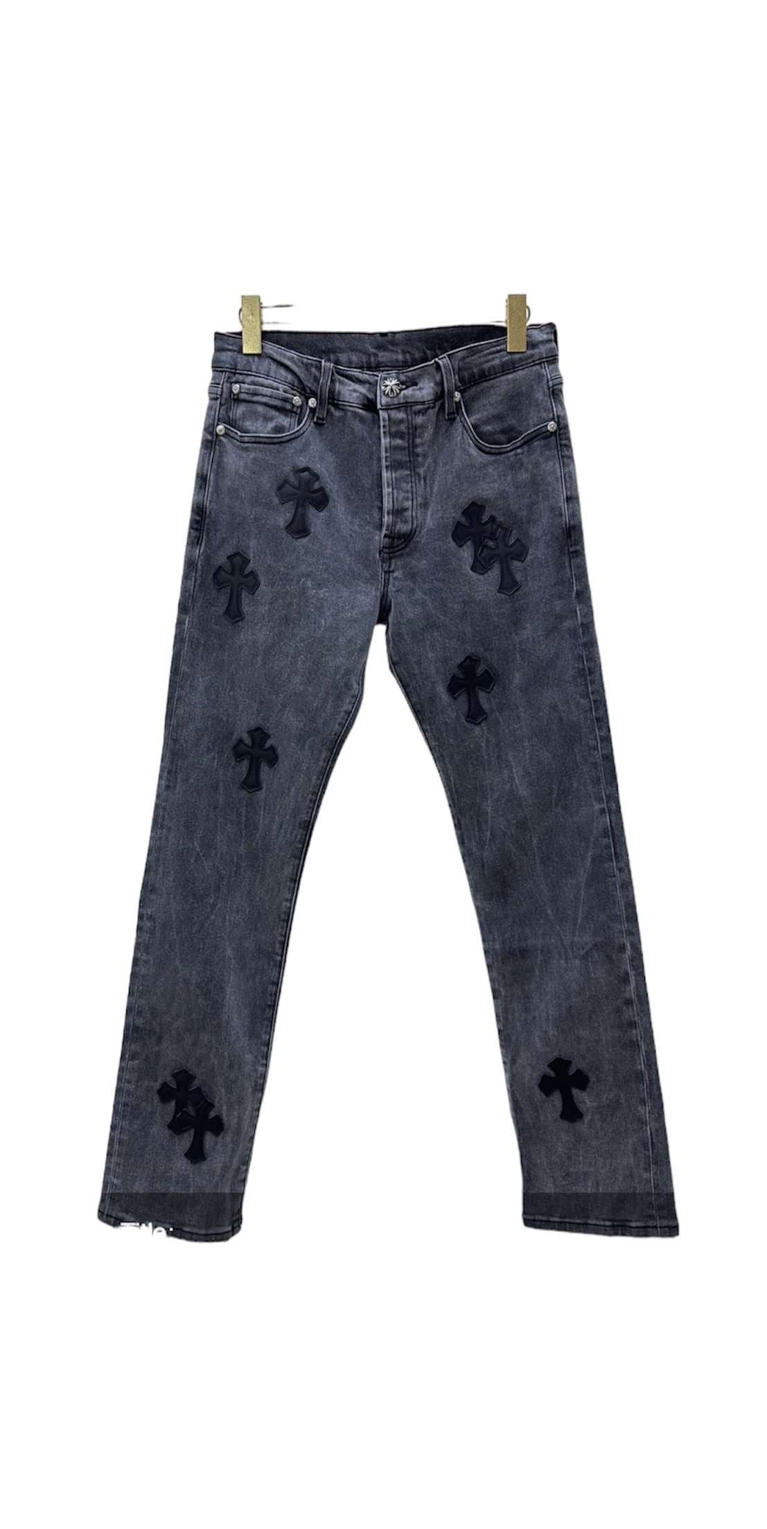 Pantalon Chrome Hearts Jeans Denim Cross Motif Noir