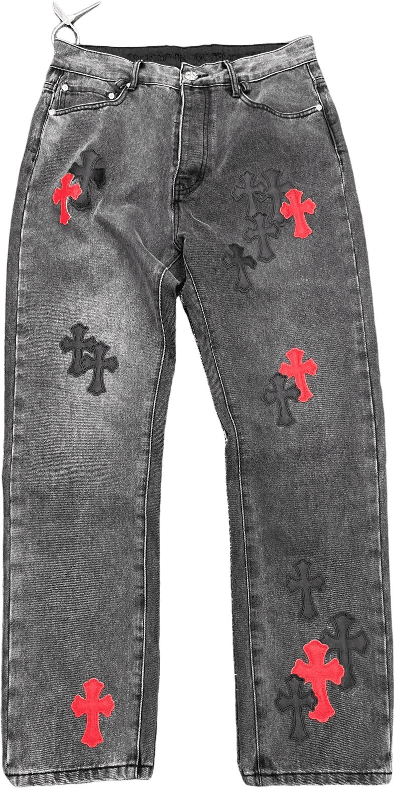 Pantalon Jean Gris Anthracite Croix Rouge Luxury