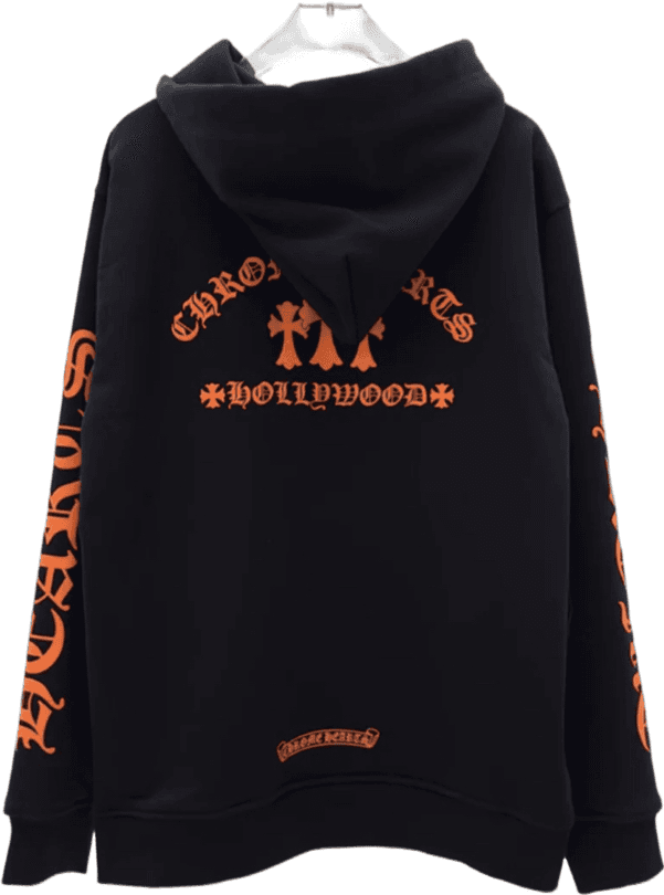 Sweatshirt à capuche Chrome Hearts Hollywood noir et orange