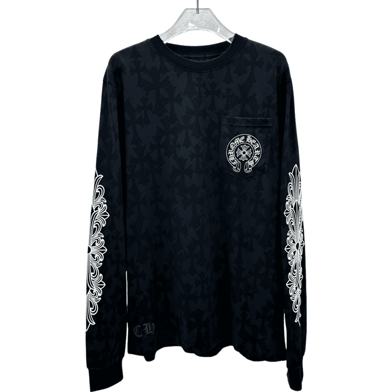 Chrome Hearts Long Sleeve T-Shirt Black Floral Print