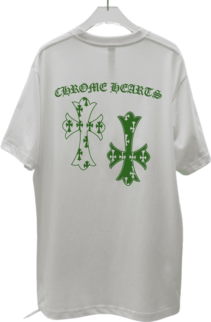 Chrome Hearts T-Shirt Blanc Imprimé Croix Ornementale