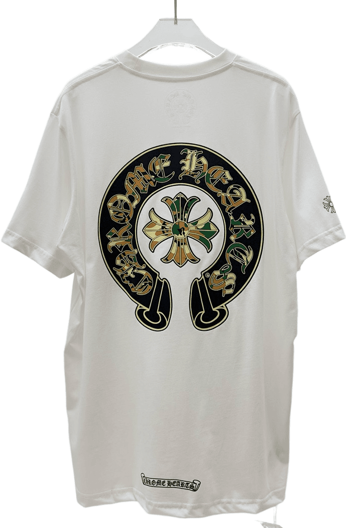 Chrome Hearts T-shirt Horseshoe Cross Blanc