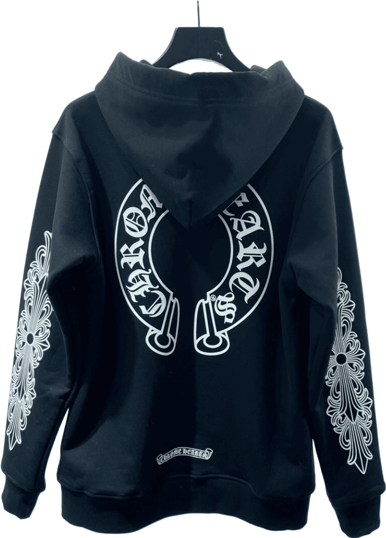 Chrome Hearts Hoodie Horseshoe Logo Black