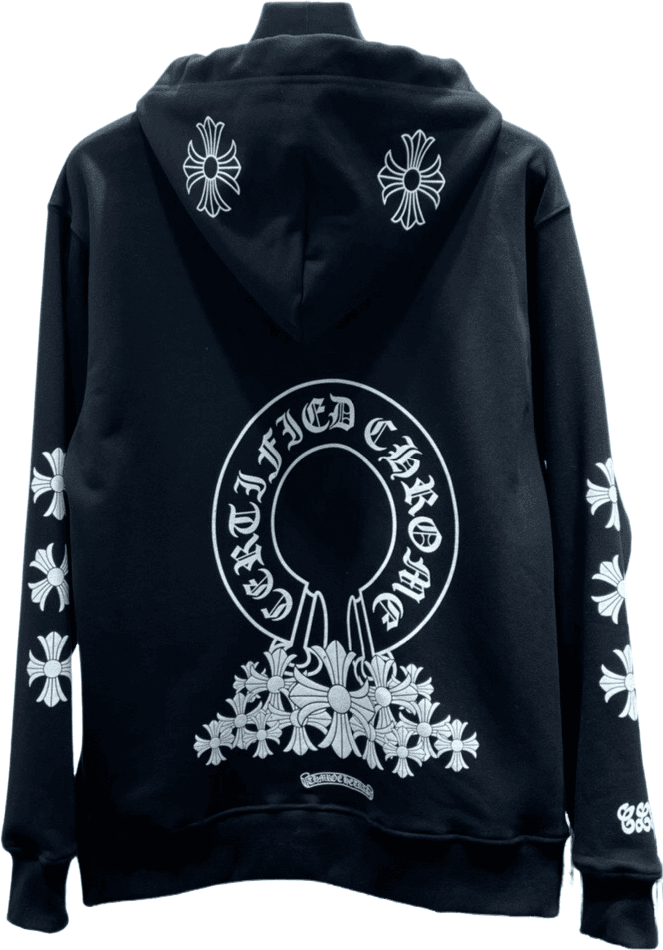 Hoodie Autre Croix Gothique Ornementale Noir