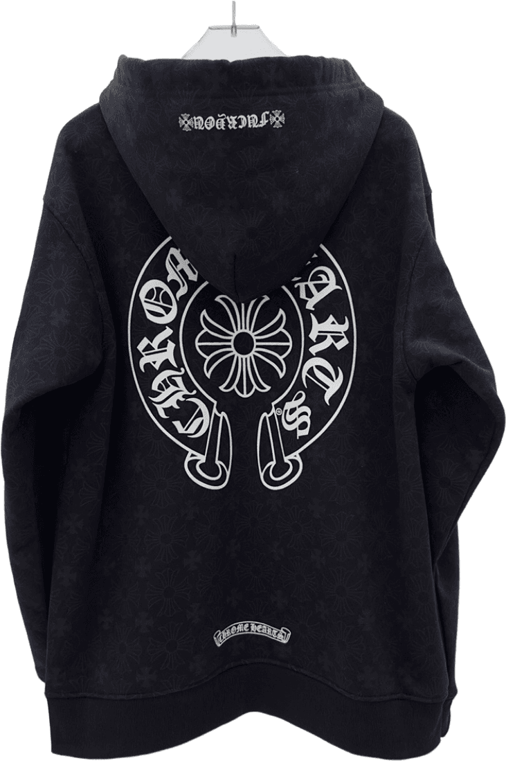 Hoodie Chrome Hearts Motif Floral Astrologique Noir