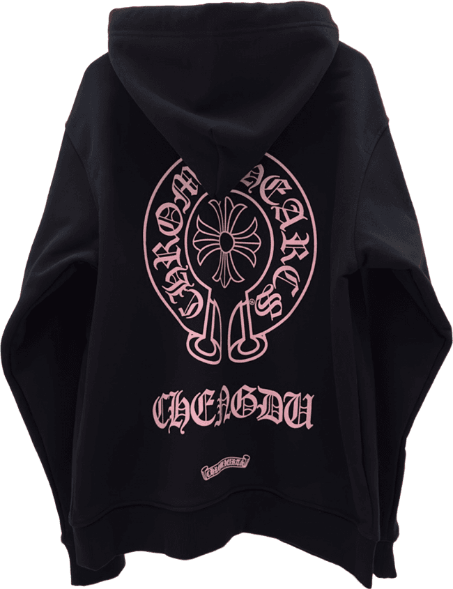 Hoodie Chrome Hearts Motif Croix et Lettrage Rose