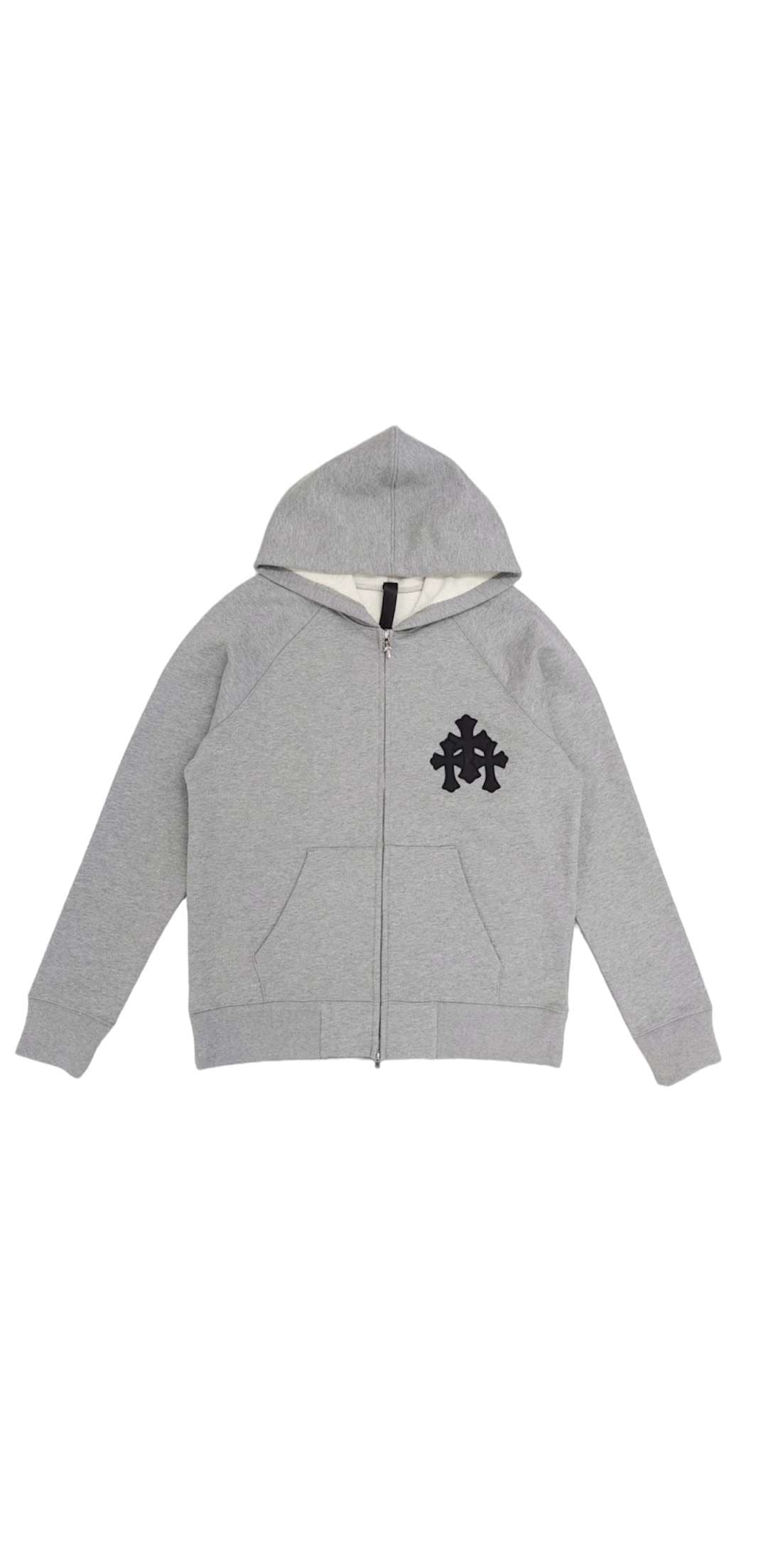 Hoodie Gris à Croix Noire - Marque Luxe