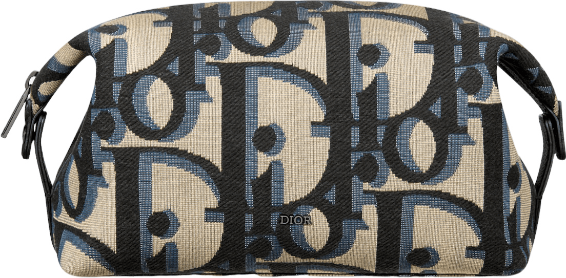 Dior Trousse de Toilette Oblique Toile Beige et Noir