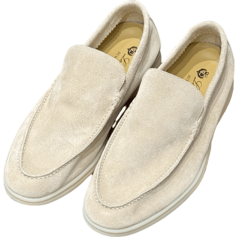 Mocassin Loafer en Suède Beige - Chaussure Casual Luxe