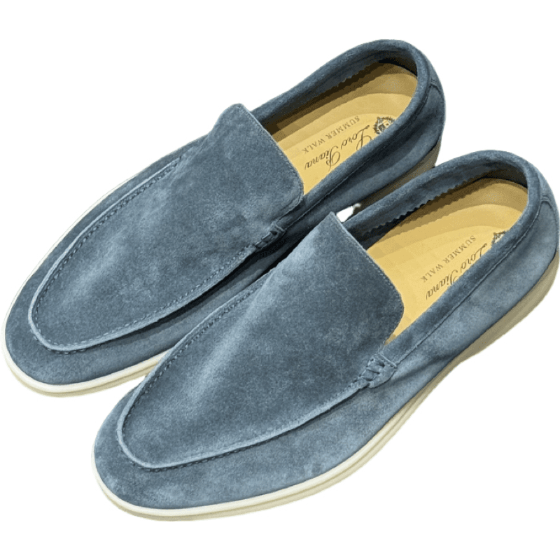 Mocassins en Suède Gris Clair à Semelle Crépe