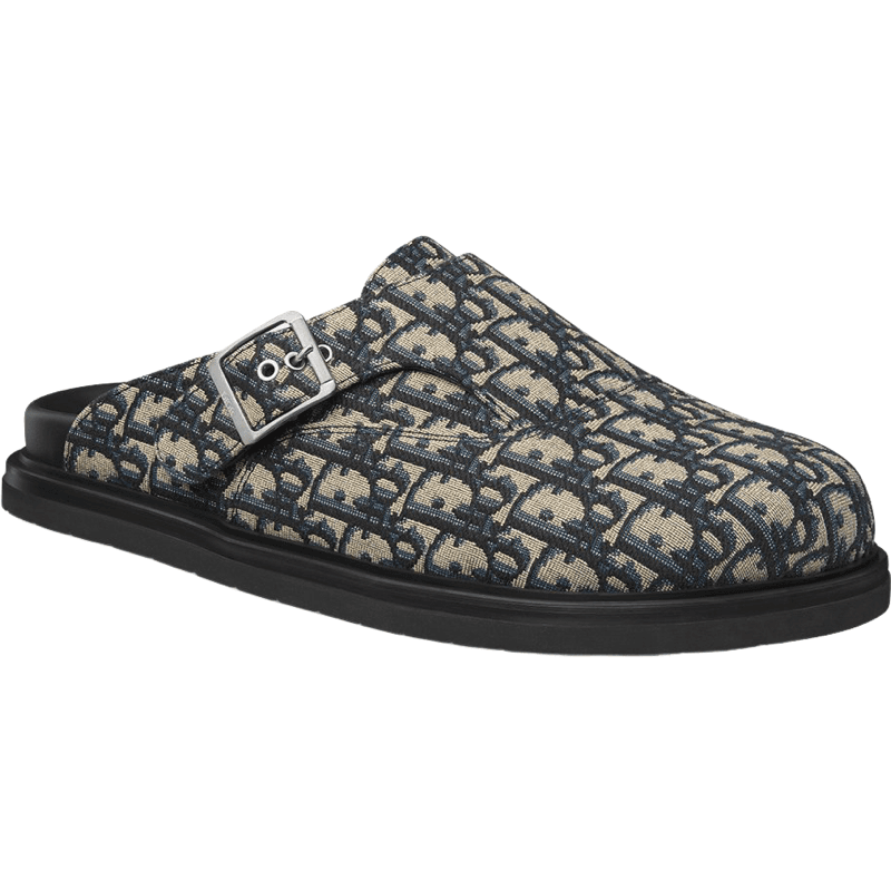 Mule Dior Oblique Monogram Toile Beige et Noir
