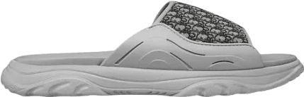 Sandale Slide de Luxe Grise avec Détails Texturés