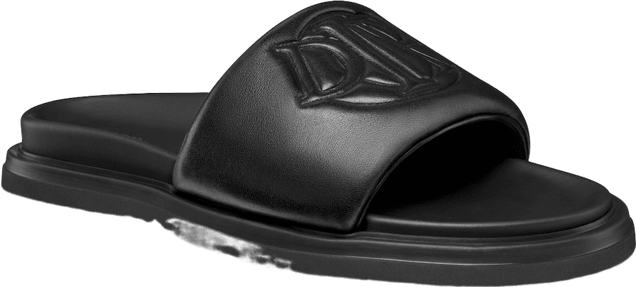 Sandale slide noire avec logo embossé