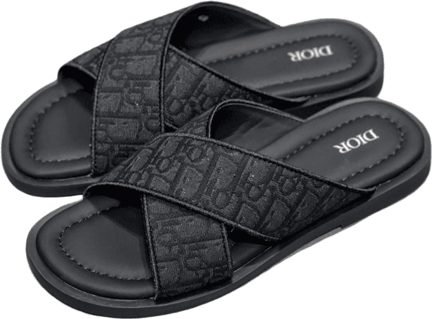Sandales Dior Oblique Slides Noir