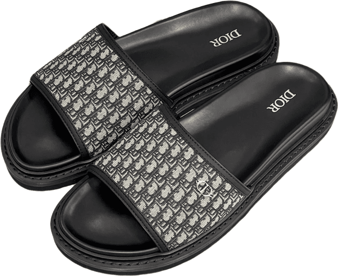 Dior Slides Diorhomme Monogram Jacquard Noir