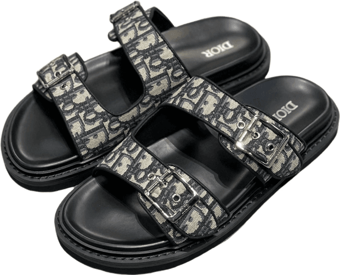 Dior Sandales Plate-forme Monogram Canvas Noir