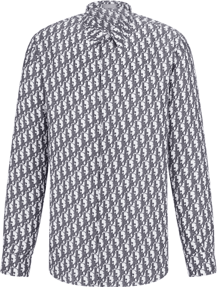 Chemise Dior Oblique Monogram Grise et Blanche