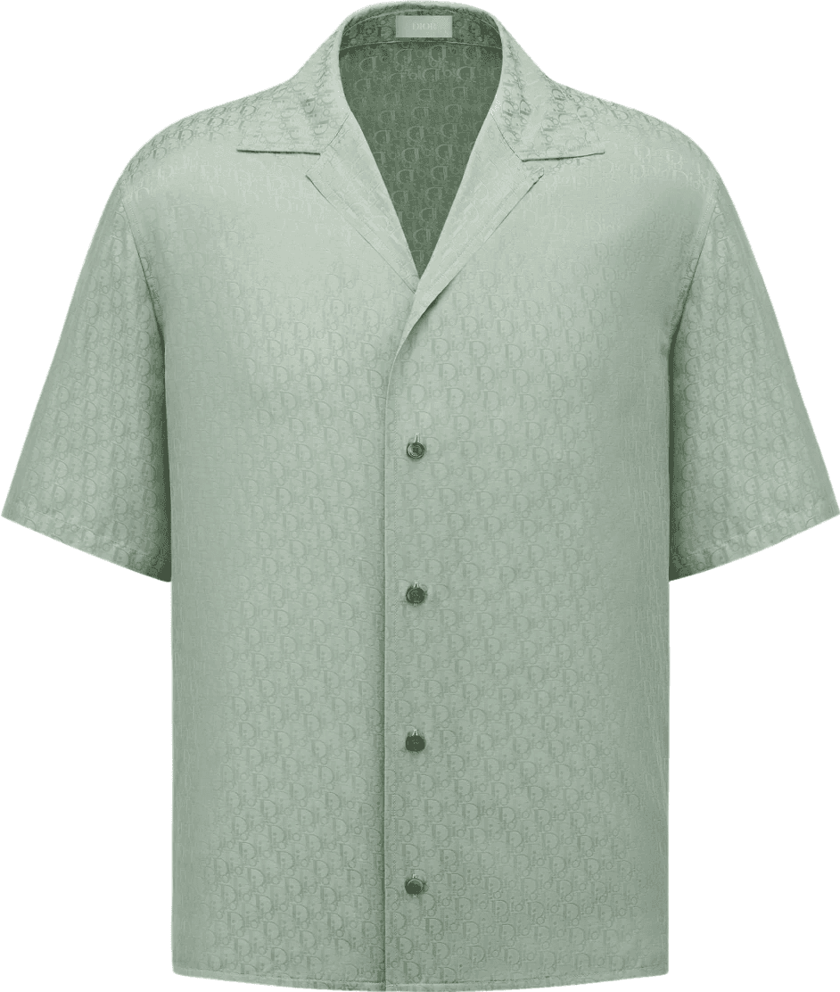 Chemise Dior GG Jacquard Manches Courtes Vert Menthe