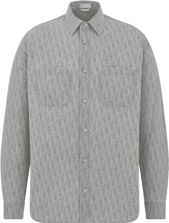 Chemise Dior Oblique Grise en Coton