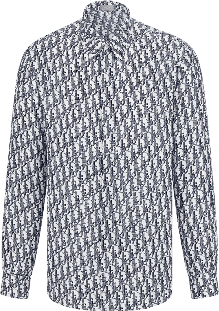 Chemise Dior Oblique Monogram Bleu et Blanc
