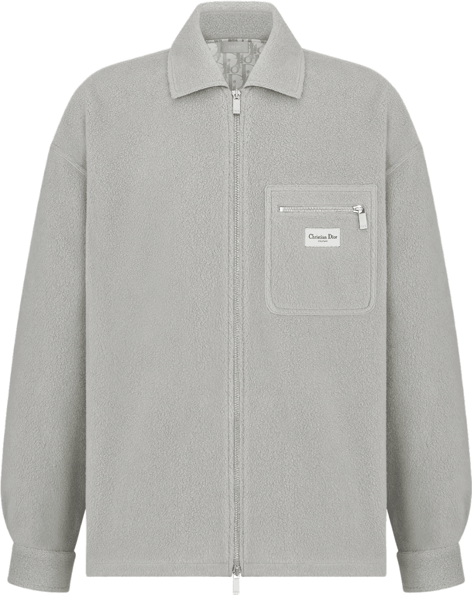 Christian Dior Veste Chemise Zippée Grise
