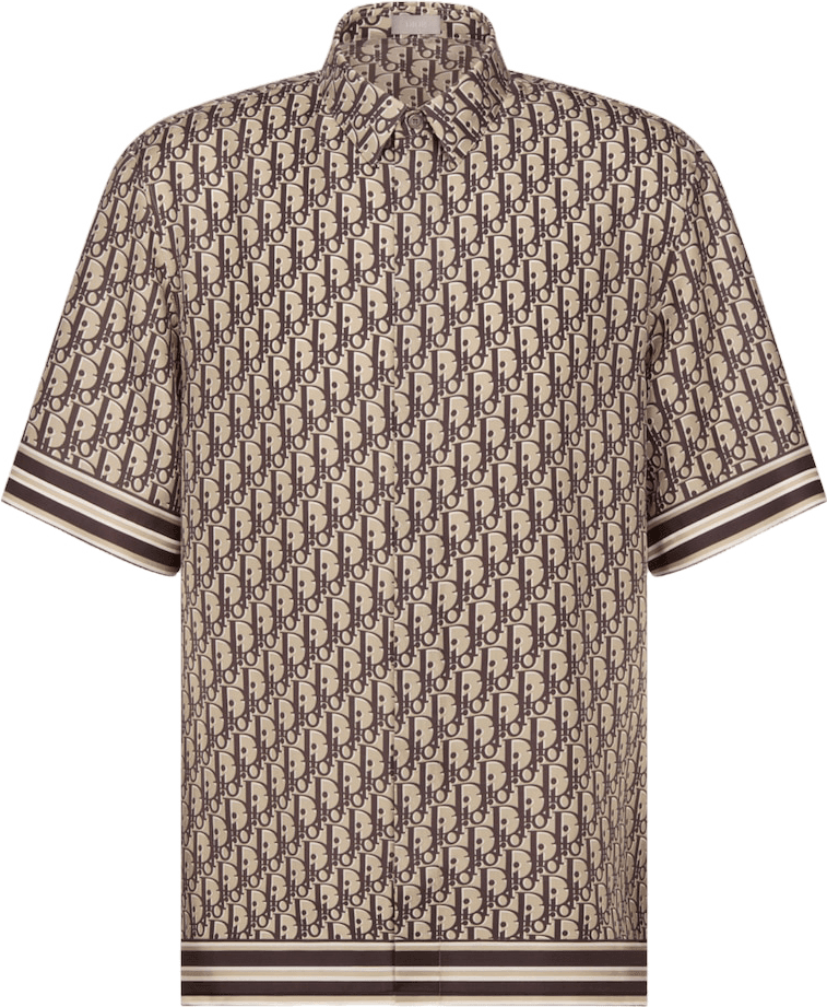 Dior Chemise Oblique Monogram Beige et Marron