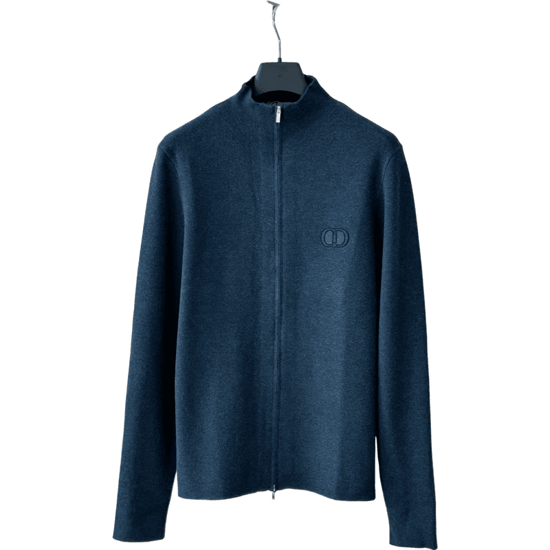 Pull Dior Zip Monogramme Bleu Marine