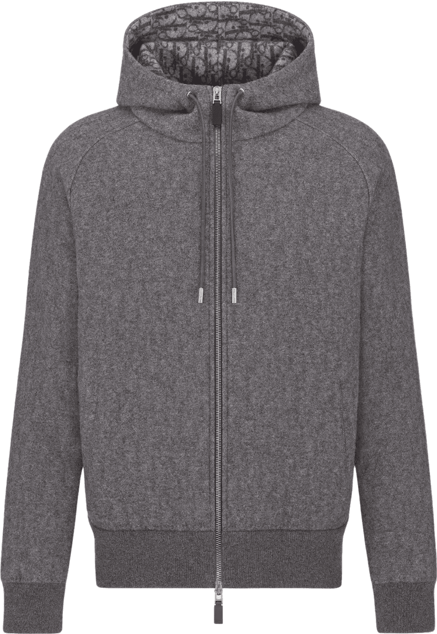 Pull à Capuche Zip Intégral Gris Chiné - Marque Autre