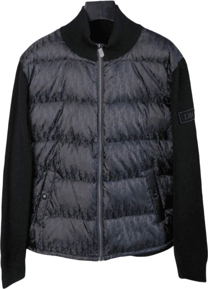 Veste Dior Hybride Matelassée Noir et Bleu Marine