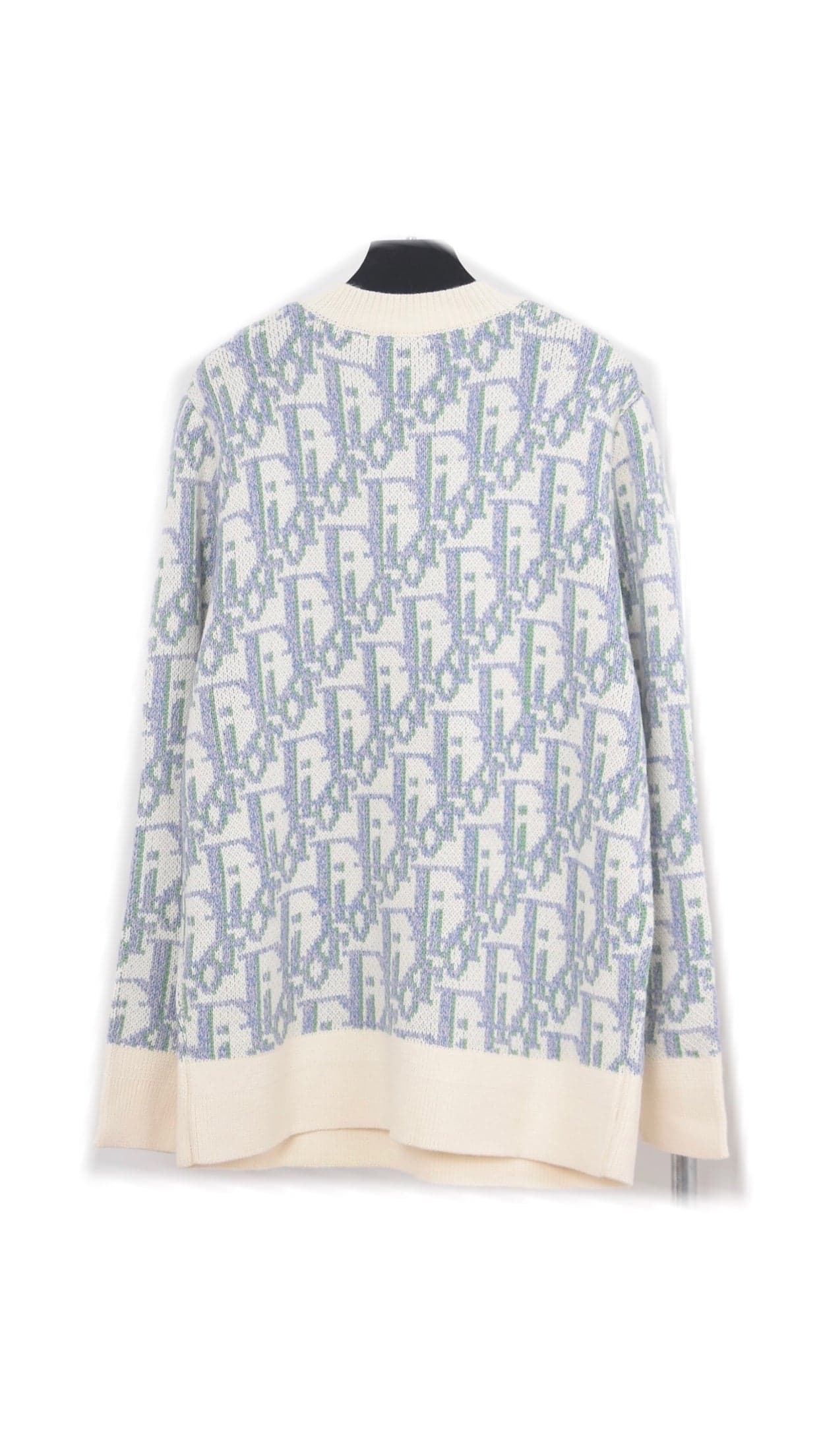 Pull Dior Monogram Jacquard Bleu et Crème