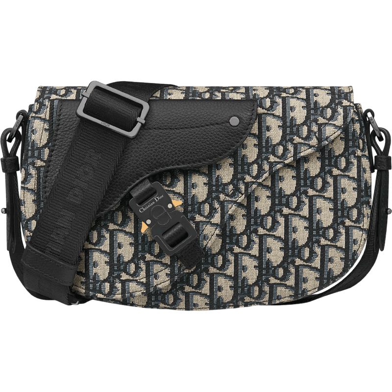 Sac Dior Saddle Oblique Jacquard Beige et Noir