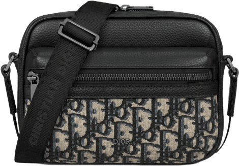 Sac Dior Messenger Oblique Toile Monogramme Noir