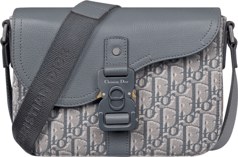 Sac Christian Dior Saddle Oblique Canvas Gris