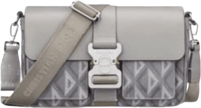 Sac à bandoulière matelassé gris avec détails blancs