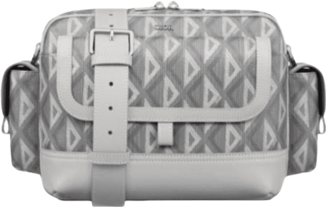 Sac Diaper Bag Gris et Blanc Motif Géométrique