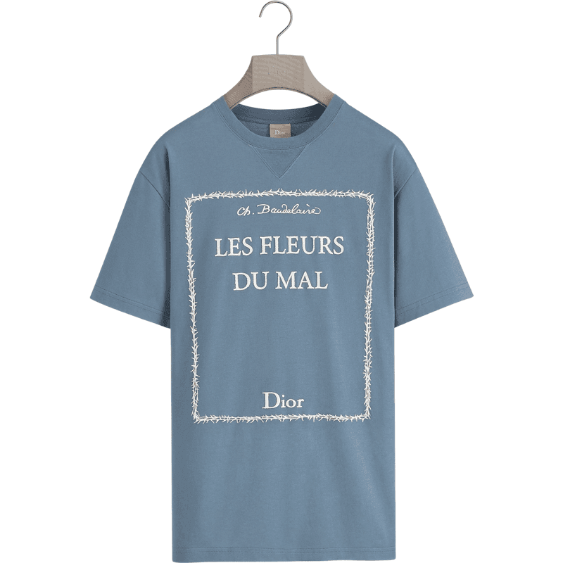 T-shirt Dior Les Fleurs du Mal Bleu Gris