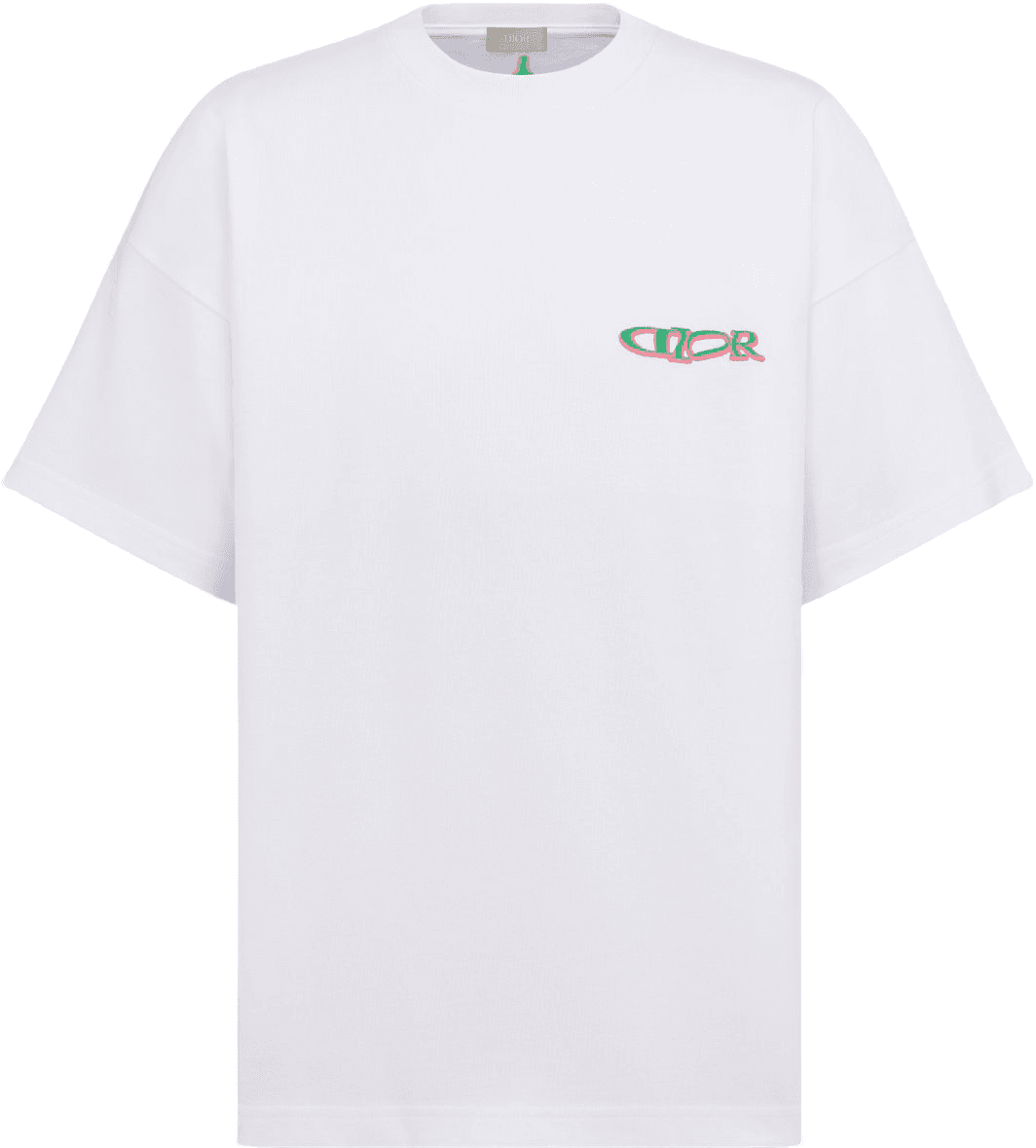 Cuer T-shirt Oversize Blanc Logo Coloré