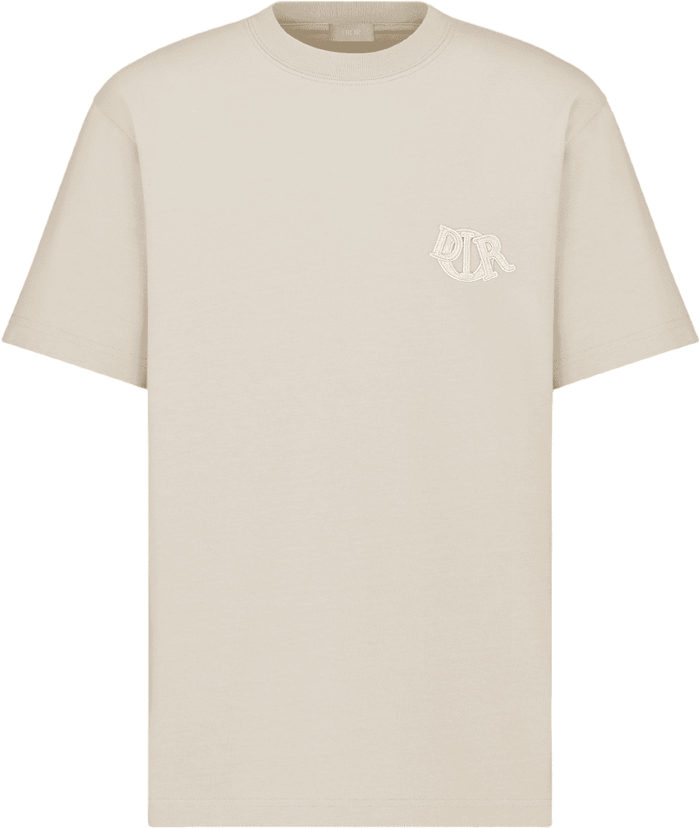 Dior T-Shirt Logo Brodé Beige