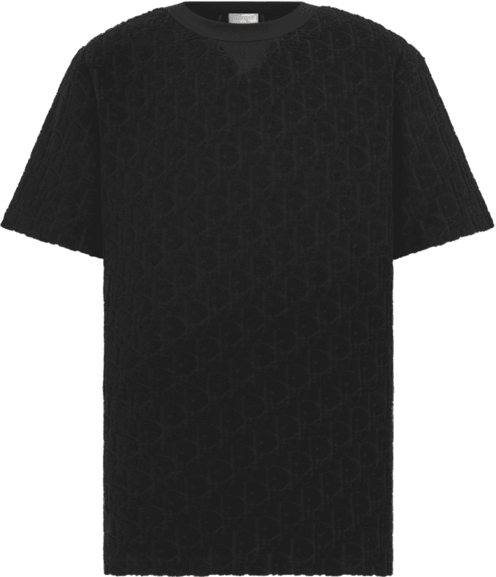 T-shirt Noir Texturé Manches Courtes