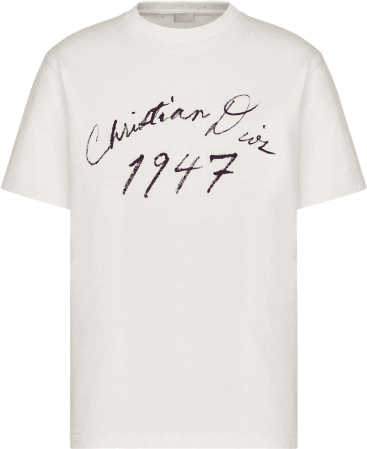 Tee-shirt Christian Dior 1947 Signature Écru